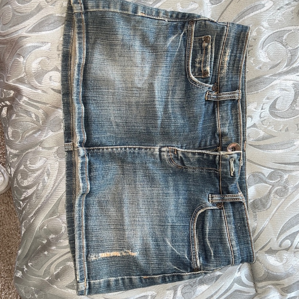 Mini denim skirt